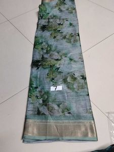 Grey colour floral design saree...