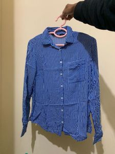 Blue &amp; White Striped Button-Down Shirt