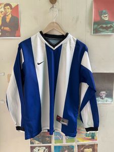 Nike Blue &amp; White Striped T-Shirt (T537)
