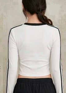 White Long Sleeve Graphic Acubi Top