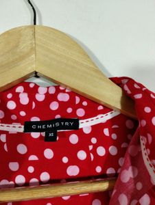 Red &amp; White Polka Dot Blouse
