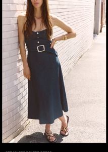 Denim looks like  Strapless Midi Dress
