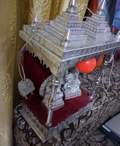 German Silver Lakshmi Ganesha Idol With Mandir