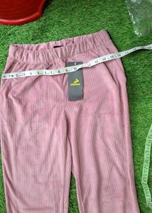 Pink Corduroy Casual Pants