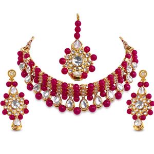 Elegant Pink & White Jewellery Set