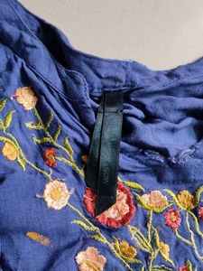 Embroidered Blue Kurta