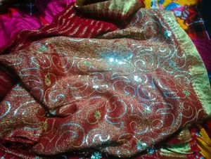Red and Gold Saree