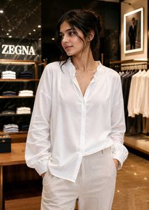 Elegant White Button-Up Blouse