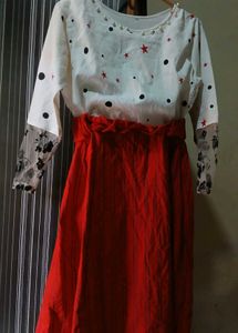 Chic Red &amp; White Dress