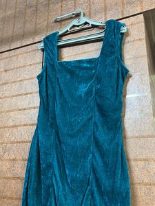 Sea Green Velvet Dress