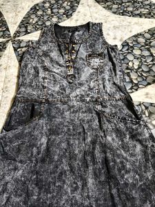 ZARA FIRST COPY Acid Wash Denim Dress