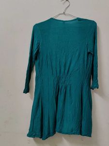 Teal Open Front Cardigan