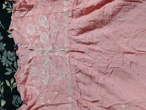 Peach Embroidered Kurta