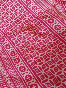 Vibrant Pink Floral Print saree
