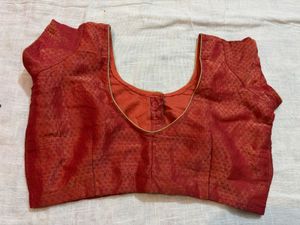 Elegant Red &amp; Gold Embroidered Saree