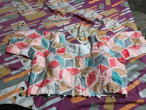 New Stylish Geometry Print multicolored Blouse