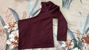 Maroon Off Shoulder Top