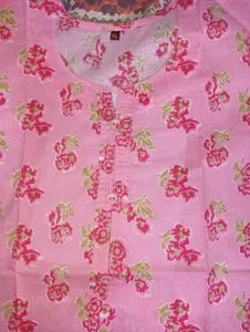 Pink Floral Print Kurti (size- XL)