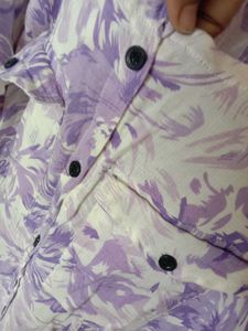 Purple Floral Shirt Dress