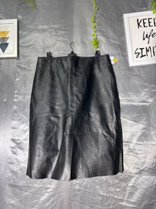 Classic original  Black Leather Skirt