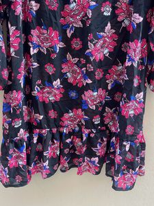 Bohemian Floral Print Ruffle Dress