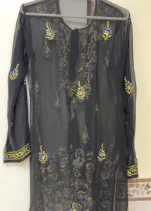 Black Chikankari Short Kurti