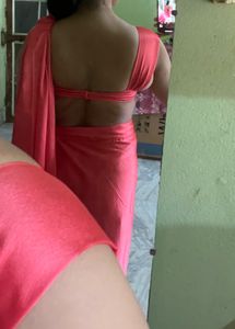 Contemporary Saree Dress Self Designed