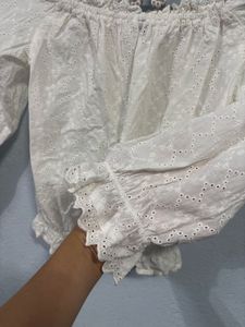H&amp;M Broderie Anglaise Off-Shoulder Top