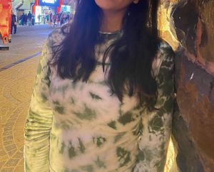 Tie-Dye Long Sleeve Mock Neck Top