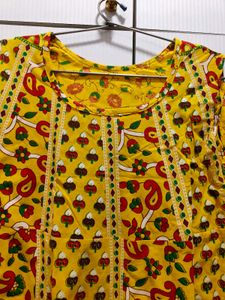 Yellow Short Sleeve Kurti