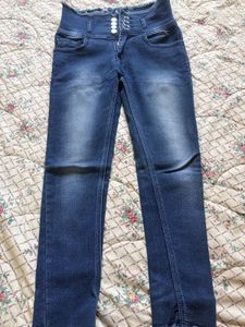 High Waisted Skinny Blue Jeans