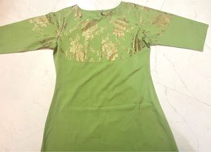 Green &amp; Gold Maxi Dress