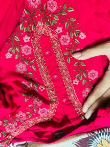 Beautiful Red Embroidered Kurta