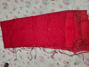 Royal Red Elegance – Golden Border Saree