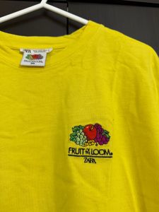 Zara Fruit of the Loom Yellow T-Shirt