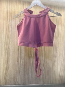 Dusty Rose Halter Neck Crop Top