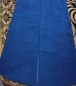 Navratri Classic Blue Denim Skirt