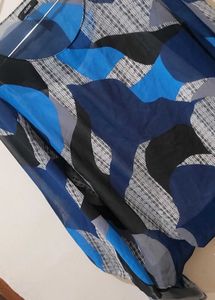 Vibrant Blue Abstract Print top