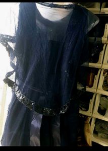brand new Elegant Navy Lace Overlay Dress