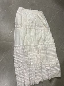Elegant White Tiered Ethnic Skirt