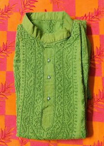 Green Embroidered Kurta
