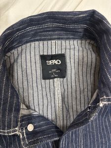 Korean Wabash Stripe Denim Chore Jacket