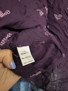 Cute Purple Heart Print Tunic Top
