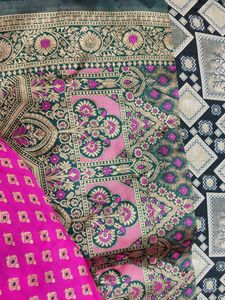 Pink Banarasi Silk Dupatta