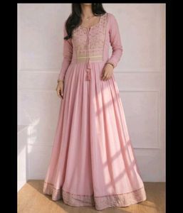 Elegant Pink Anarkali Gown