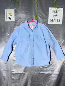 H&M Light Blue Button-Down denim  Shirt