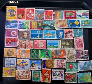 50 Vintage Helvetia Stamps