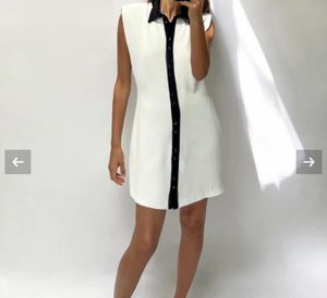 Zara Sleeveless Mini Dress with padded shoulder