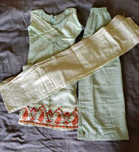 Mint Green Kurta Set with Embroidery