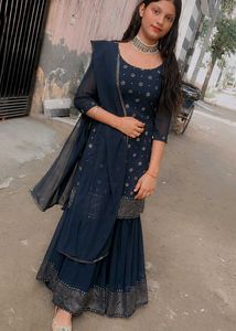 Stylish Navy Blue Kurta Set